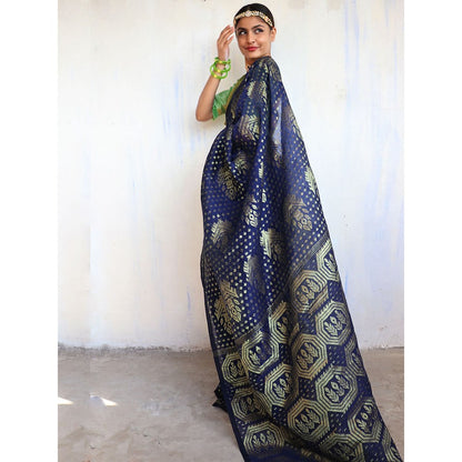 Chidiyaa Pushpa Jamdani Saree Shringaar with Unstitched Blouse