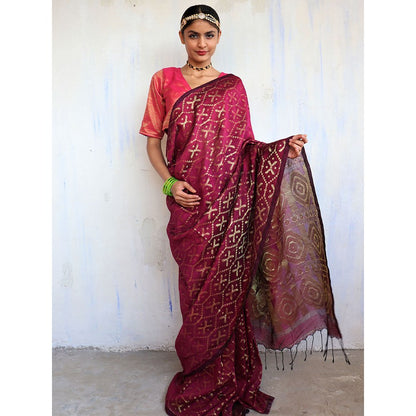 Chidiyaa Shringari Jamdani Saree Shringaar with Unstitched Blouse