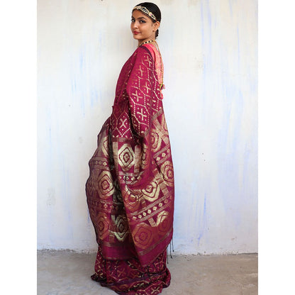 Chidiyaa Shringari Jamdani Saree Shringaar with Unstitched Blouse