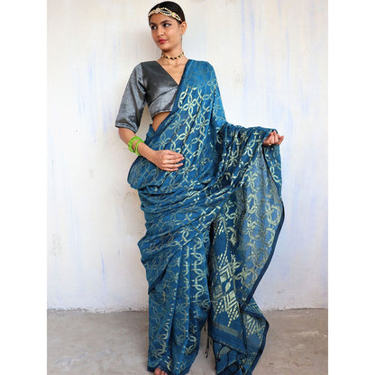 Chidiyaa Alankrita Jamdani Saree Shringaar with Unstitched Blouse