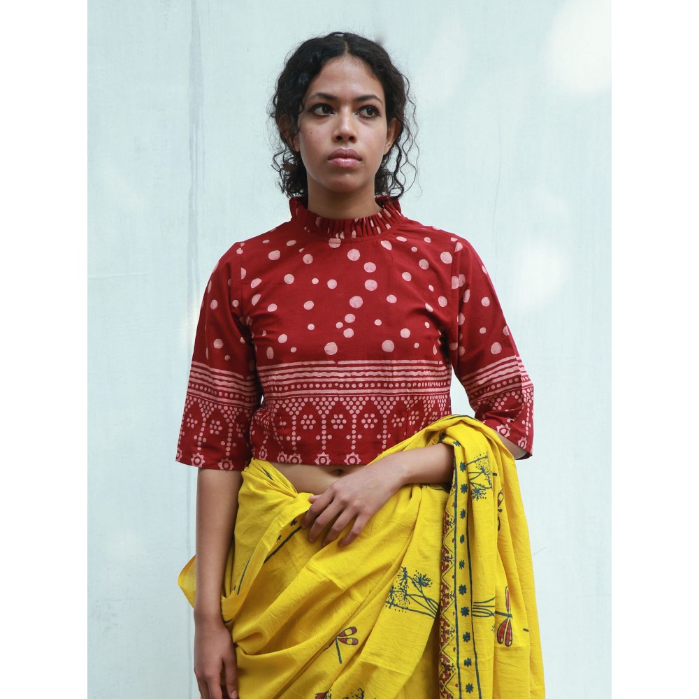 Chidiyaa Cherry Cotton Blouse Fmtm