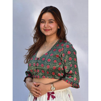 Chidiyaa Isla Mashru Silk Blouse