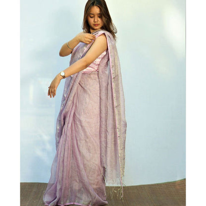 Chidiyaa Surmayi Melting Moon Saare with Unstitched Blouse
