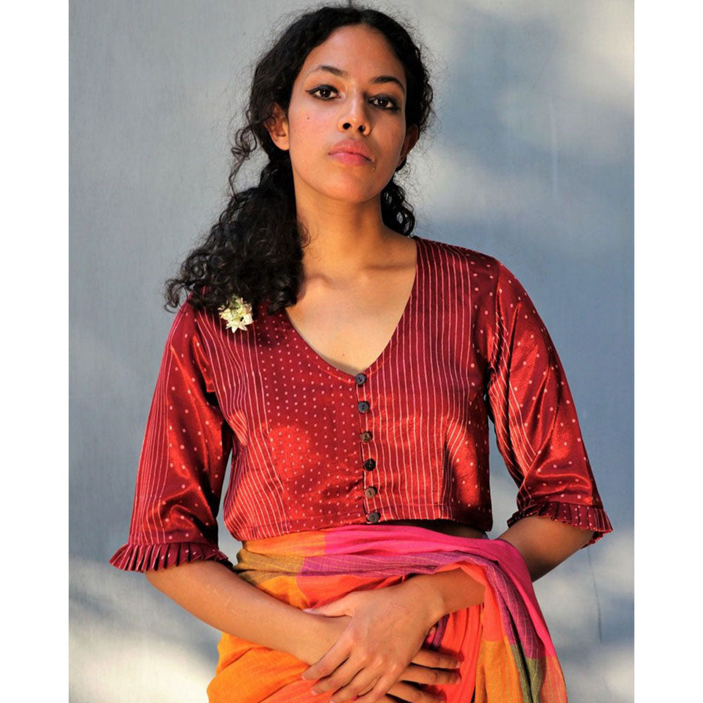 Chidiyaa Simrat Mashru Silk Blouse