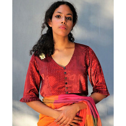 Chidiyaa Simrat Mashru Silk Blouse