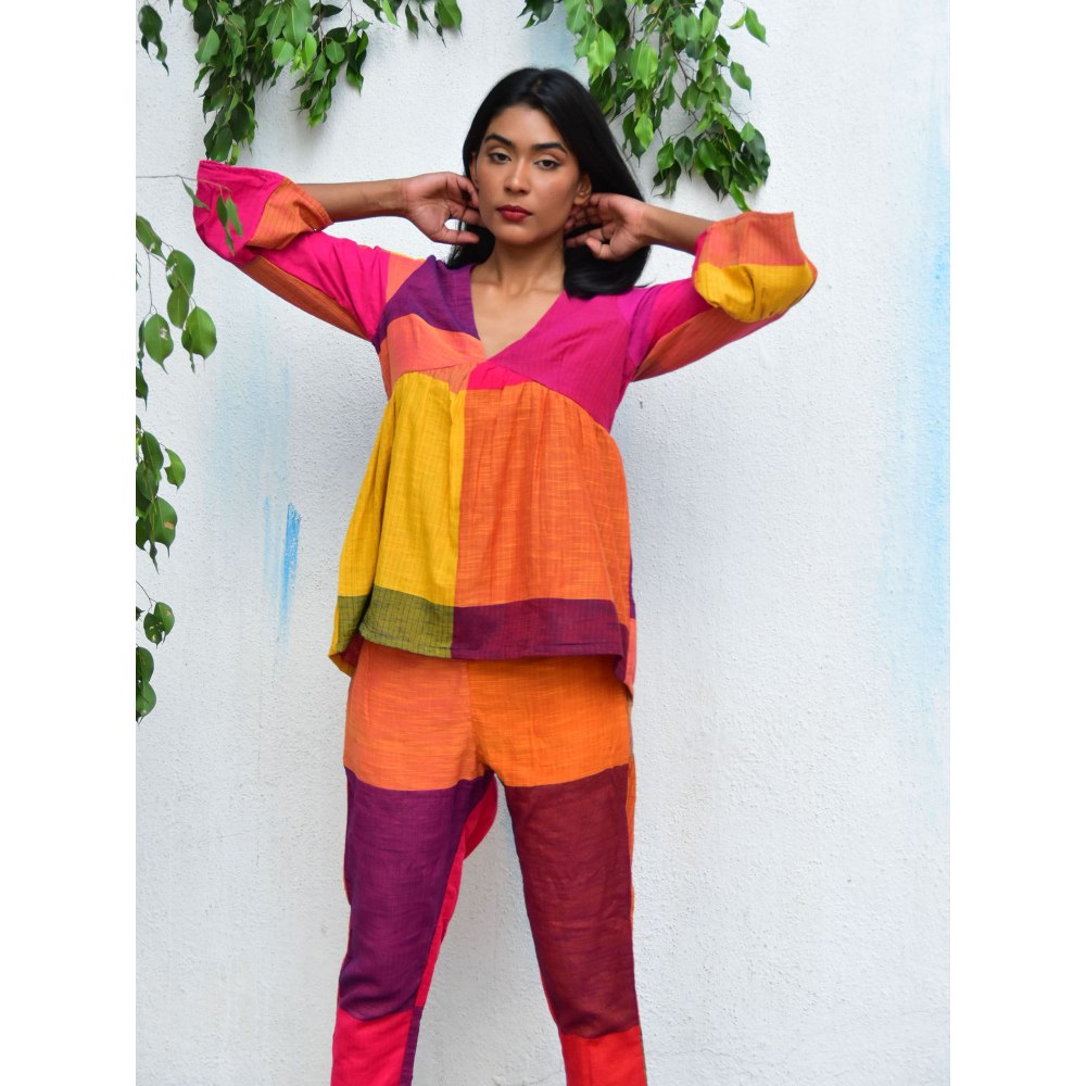 Chidiyaa Rainbow Cafe Sorbet Handwoven Cotton Top