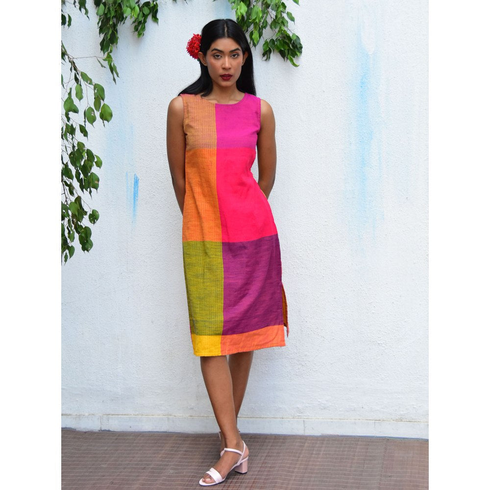Chidiyaa Rainbow Cafe Vibrant Visions Handwoven Cotton Dress