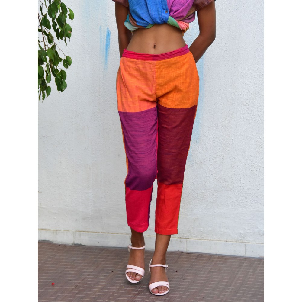 Chidiyaa Rainbow Cafe Summer Spectrum Handwoven Cotton Pant