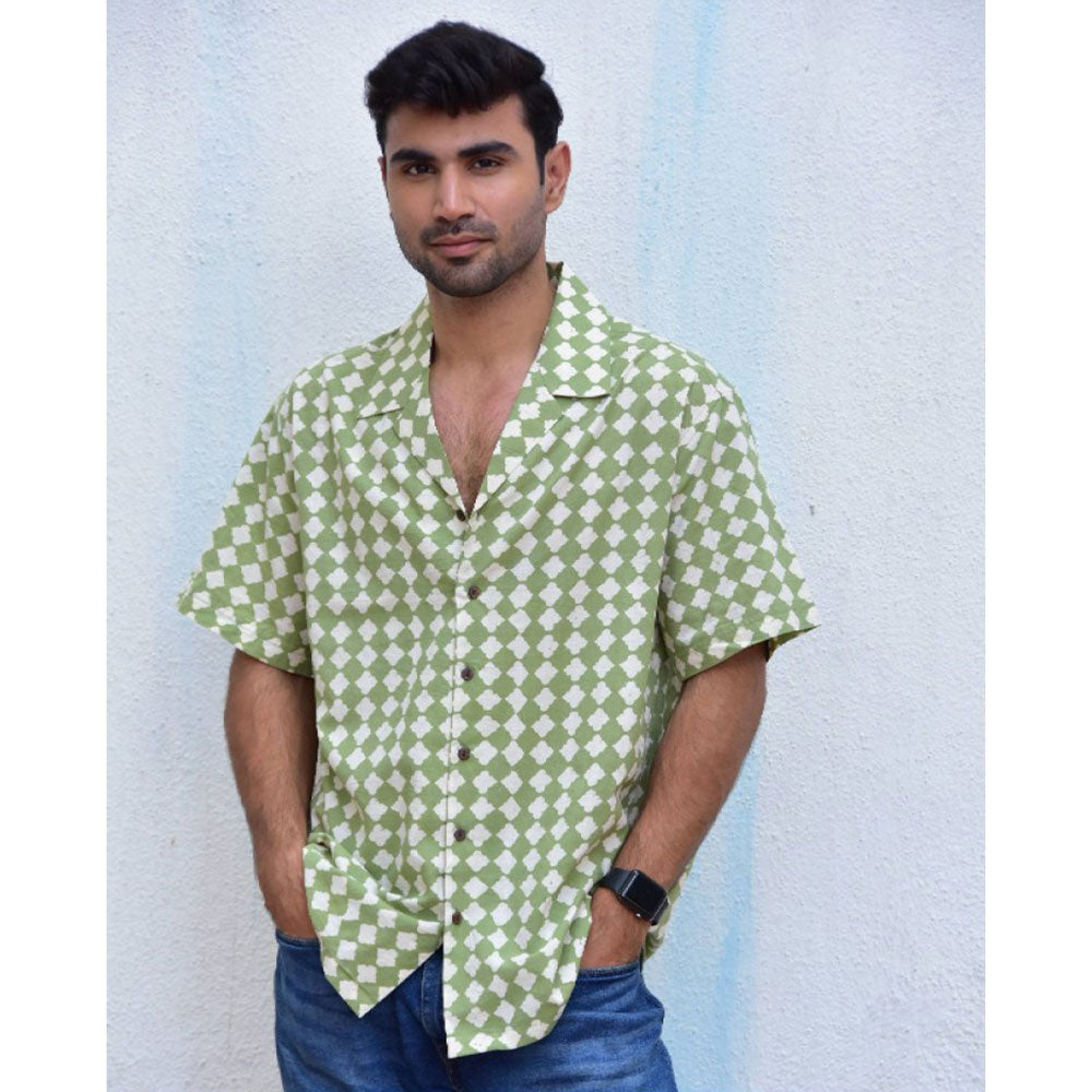 Chidiyaa Jilibi Checkers Hand Block Printed Pure Cotton Shirt