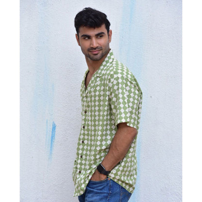 Chidiyaa Jilibi Checkers Hand Block Printed Pure Cotton Shirt