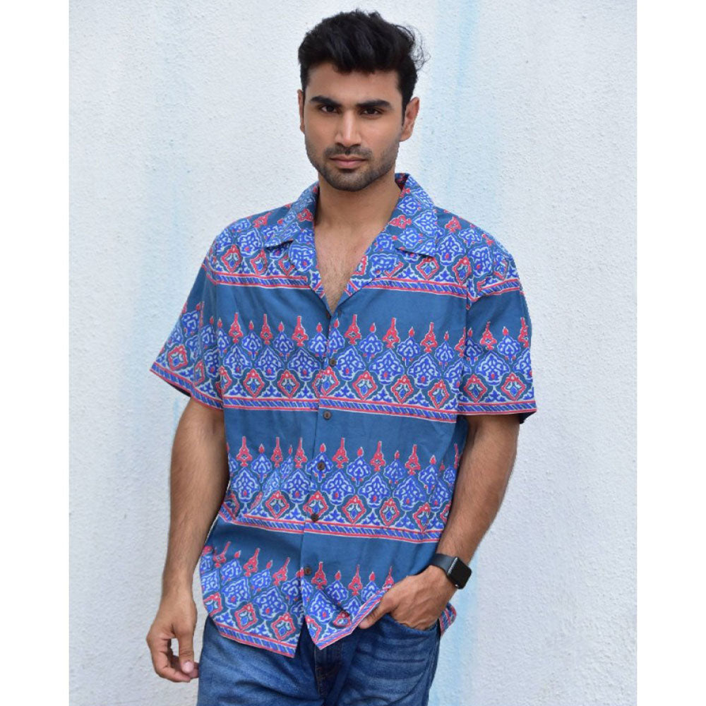 Chidiyaa Jilibi Kaleidoscope Hand Block Printed Pure Cotton Shirt