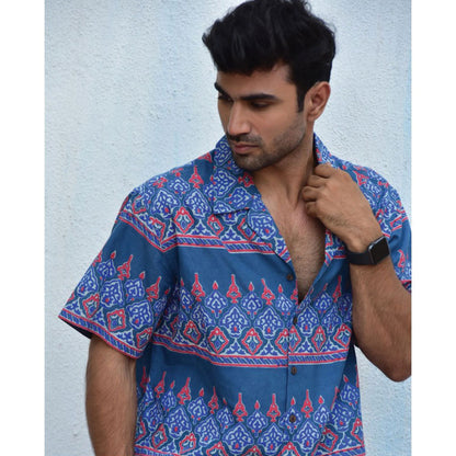 Chidiyaa Jilibi Kaleidoscope Hand Block Printed Pure Cotton Shirt