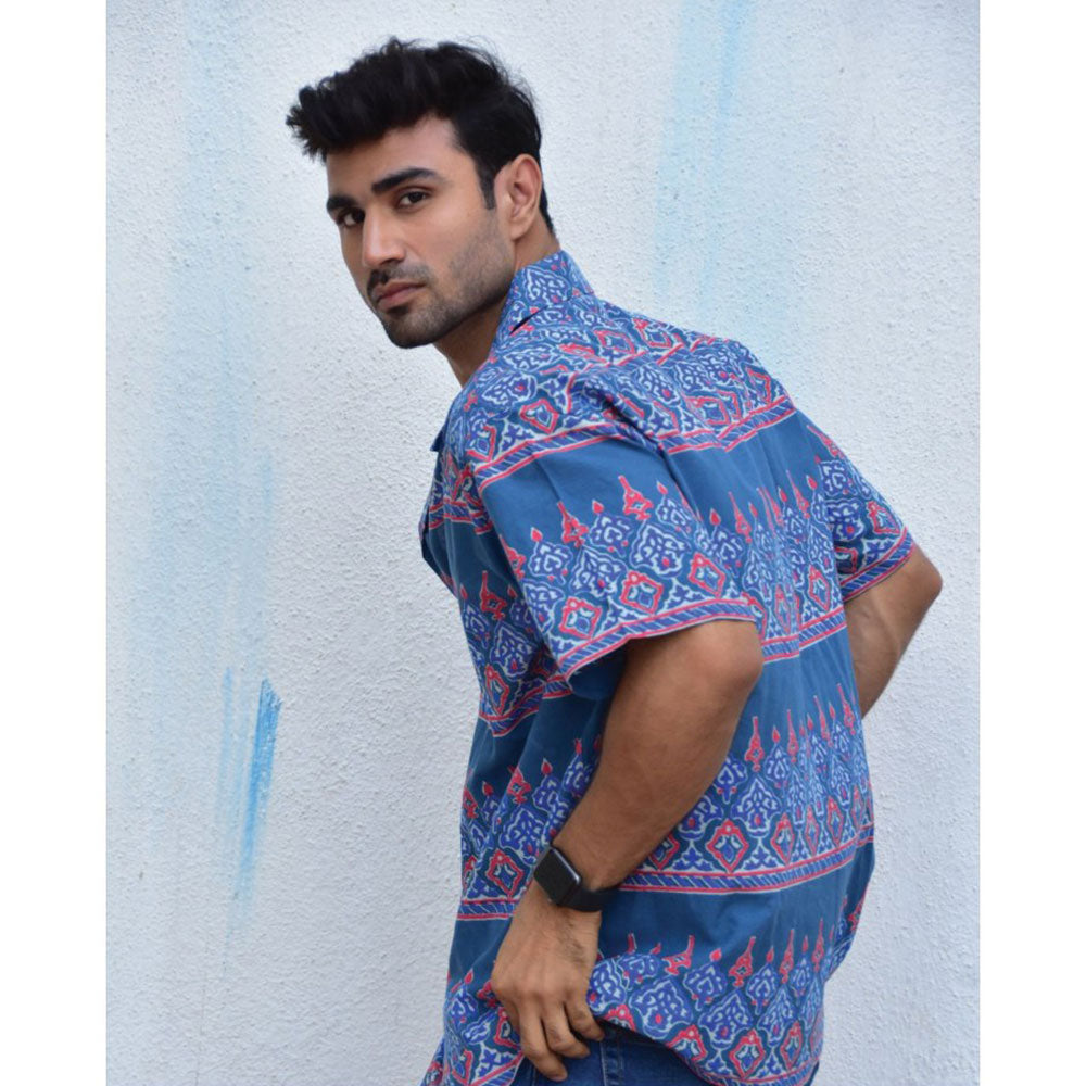 Chidiyaa Jilibi Kaleidoscope Hand Block Printed Pure Cotton Shirt