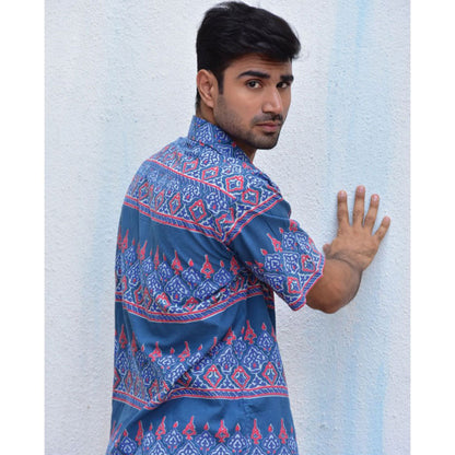 Chidiyaa Jilibi Kaleidoscope Hand Block Printed Pure Cotton Shirt