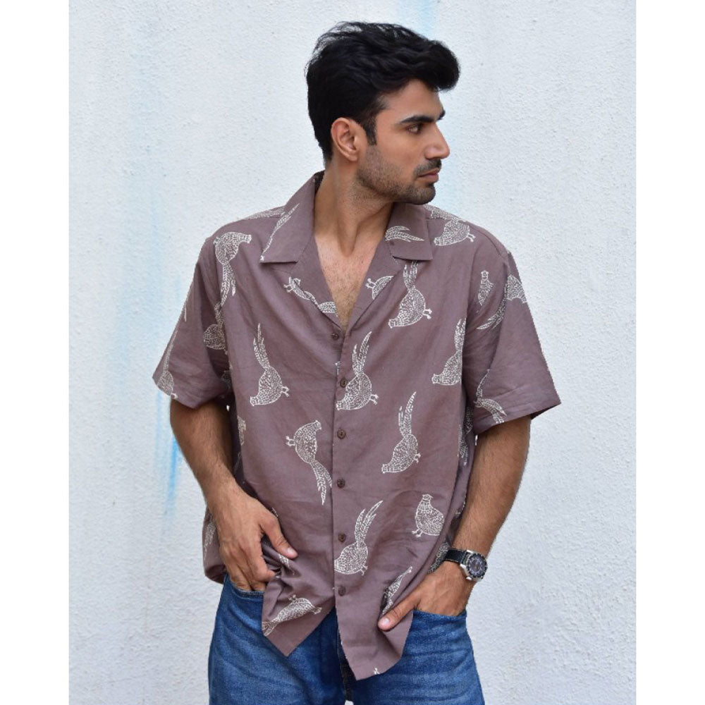 Chidiyaa Jilibi Songbird Hand Block Printed Pure Cotton Shirt