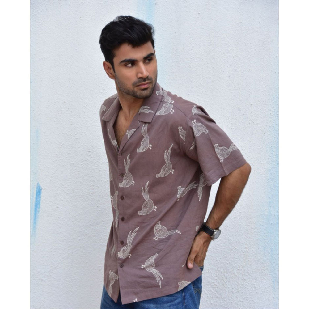 Chidiyaa Jilibi Songbird Hand Block Printed Pure Cotton Shirt