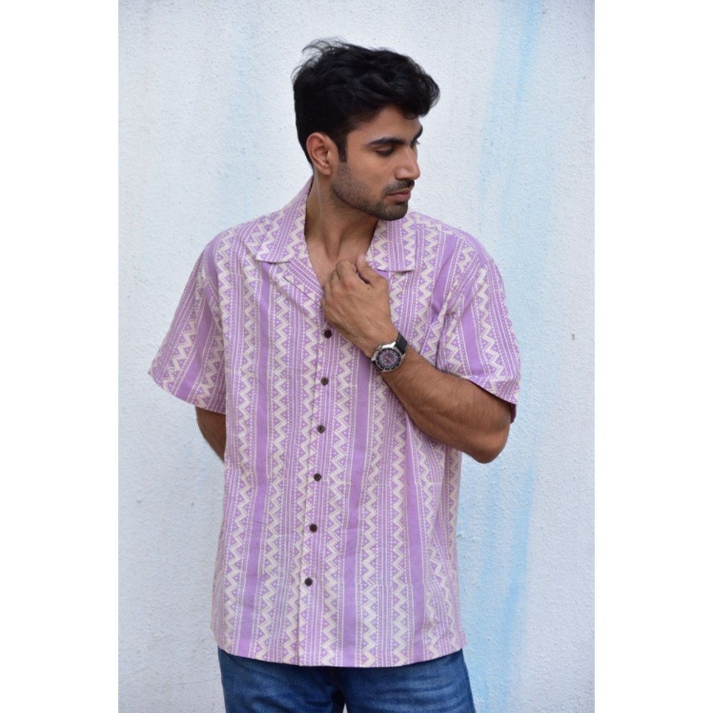 Chidiyaa Jilibi Tribal Twist Hand Block Printed Pure Cotton Shirt