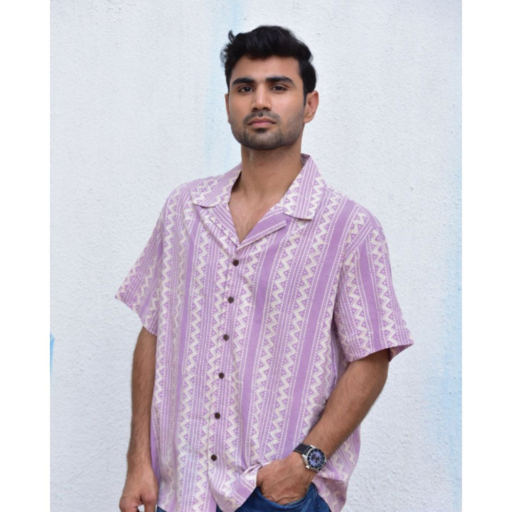 Chidiyaa Jilibi Tribal Twist Hand Block Printed Pure Cotton Shirt