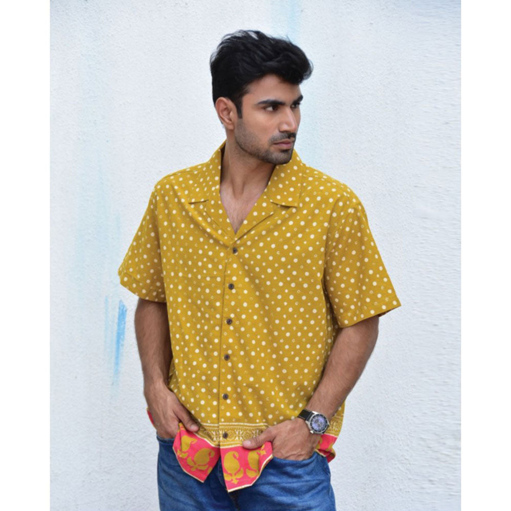 Chidiyaa Jilibi Tapestry Tonic Hand Block Printed Pure Cotton Shirt