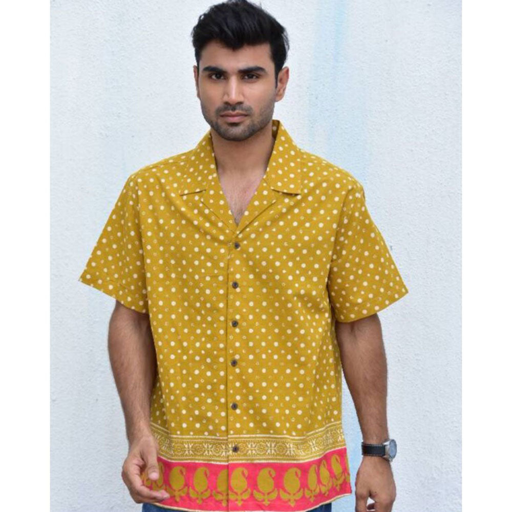 Chidiyaa Jilibi Tapestry Tonic Hand Block Printed Pure Cotton Shirt