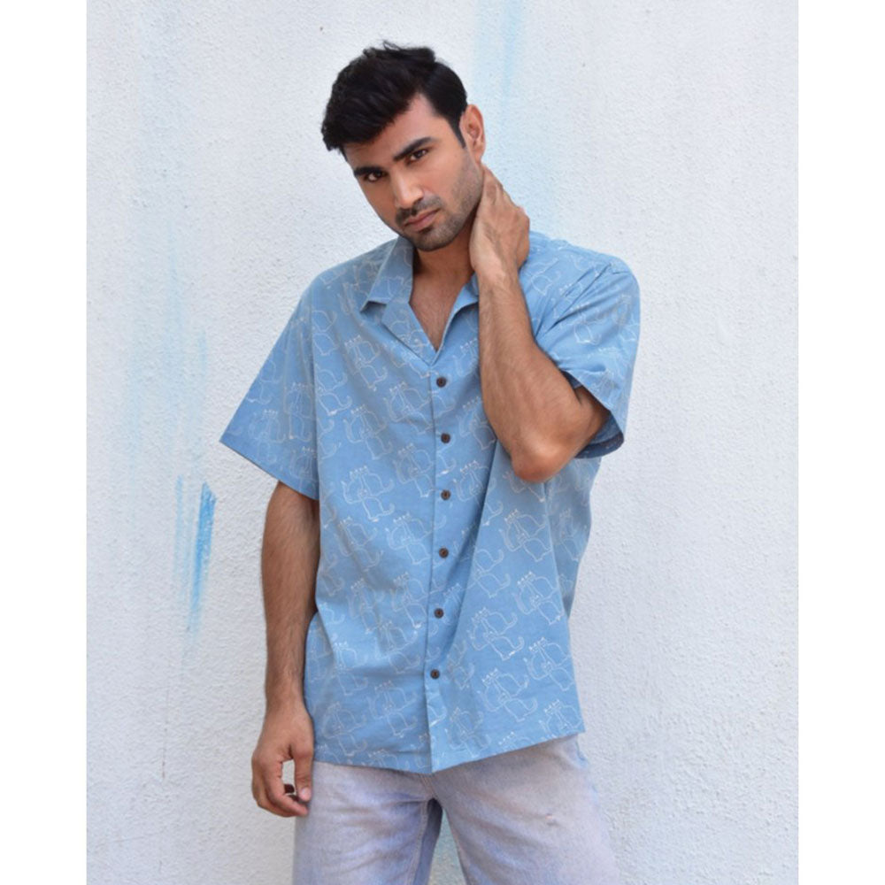 Chidiyaa Jilibi Purr-Fectly Printed Hand Block Printed Pure Cotton Shirt