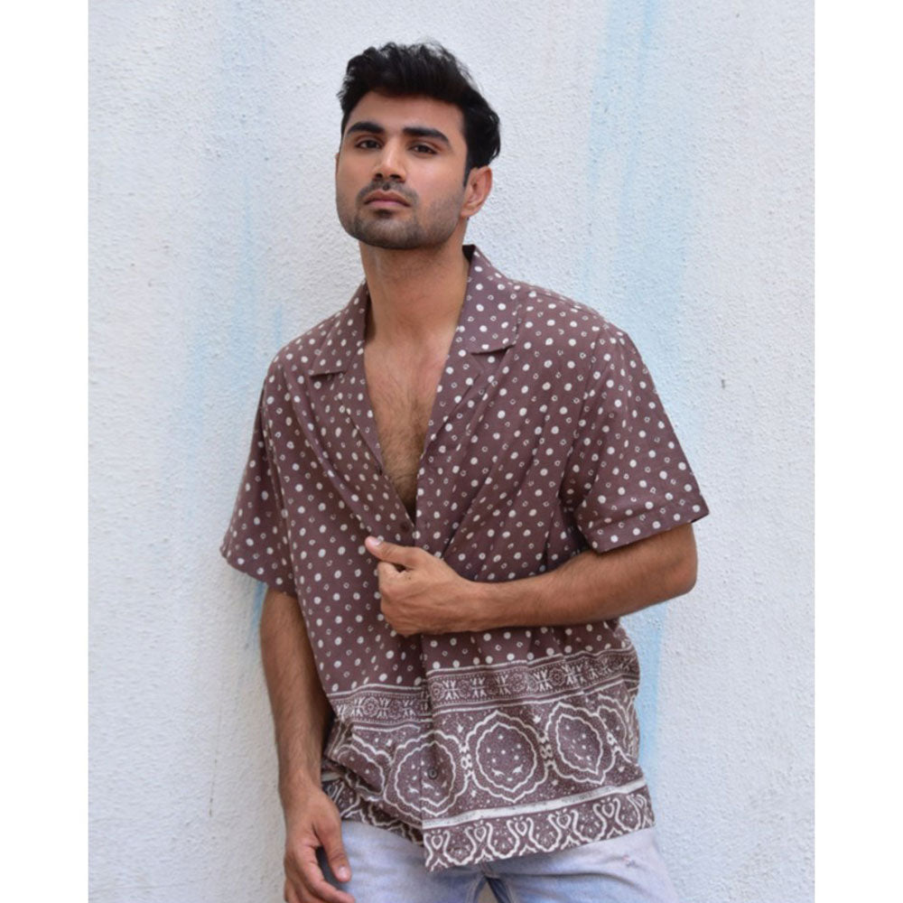 Chidiyaa Jilibi Desert Dreamscape Hand Block Printed Pure Cotton Shirt