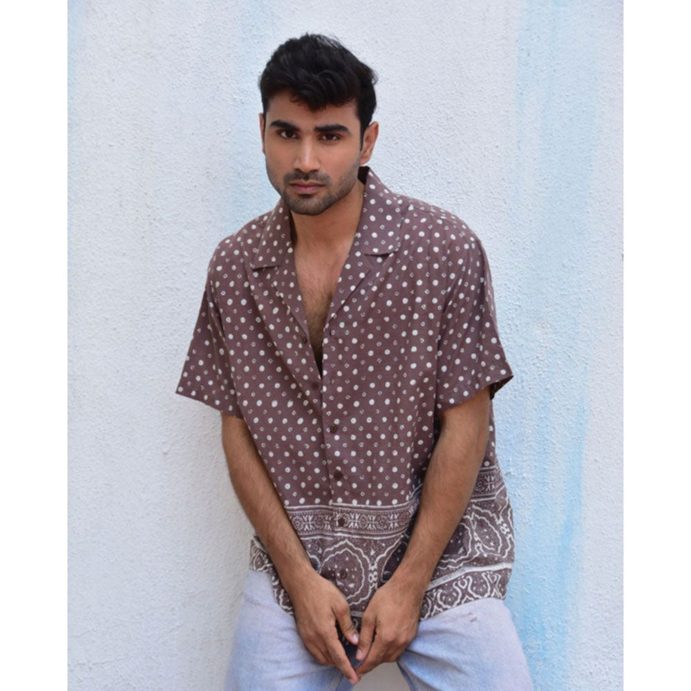 Chidiyaa Jilibi Desert Dreamscape Hand Block Printed Pure Cotton Shirt