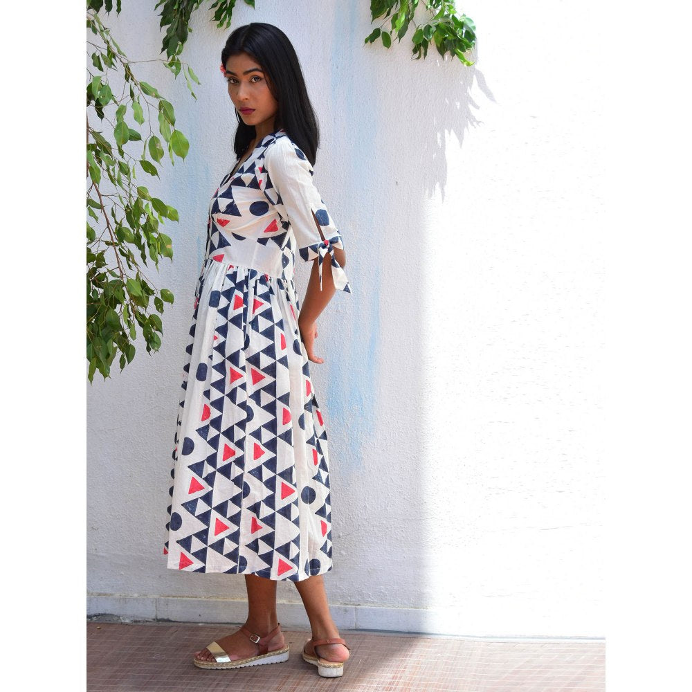 Chidiyaa Vanilla Moon Dreamcatcher Handblock Printed Cotton Dress