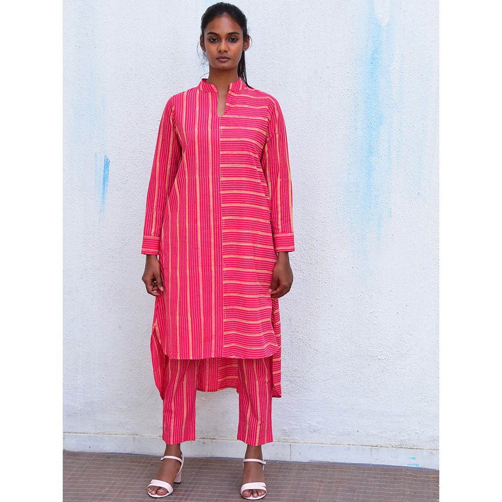 Chidiyaa Humming Bird Bohemian Bliss Rani Handblock Printed Cotton Kurta
