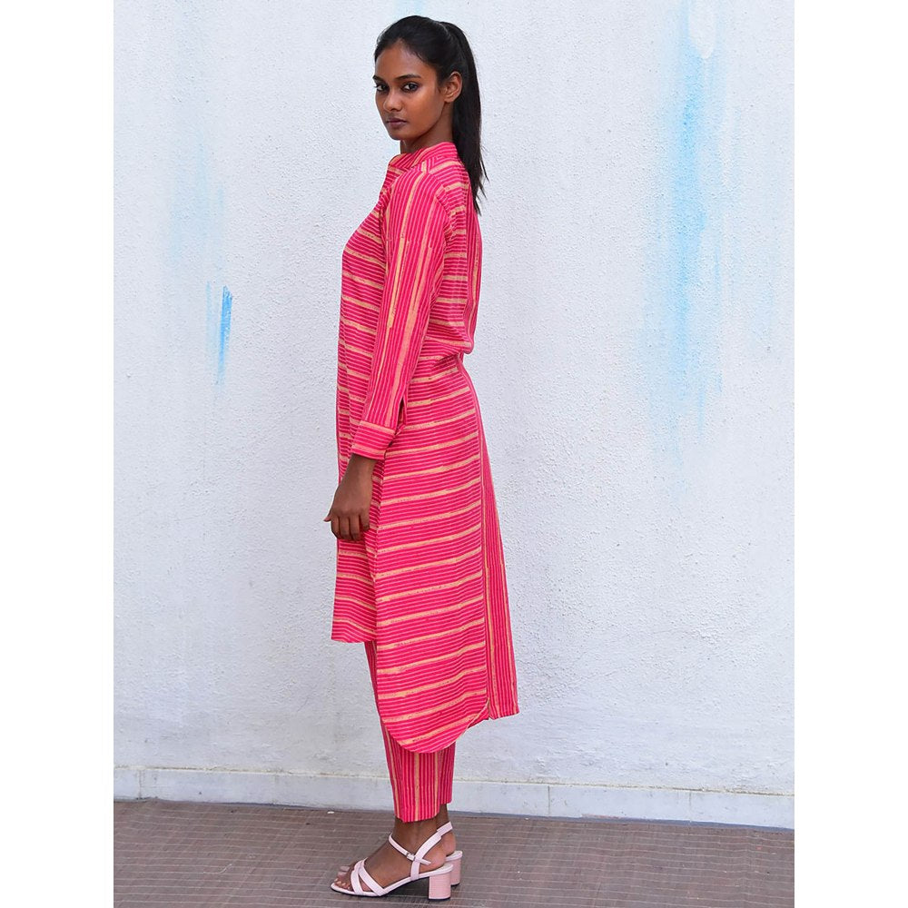 Chidiyaa Humming Bird Bohemian Bliss Rani Handblock Printed Cotton Kurta