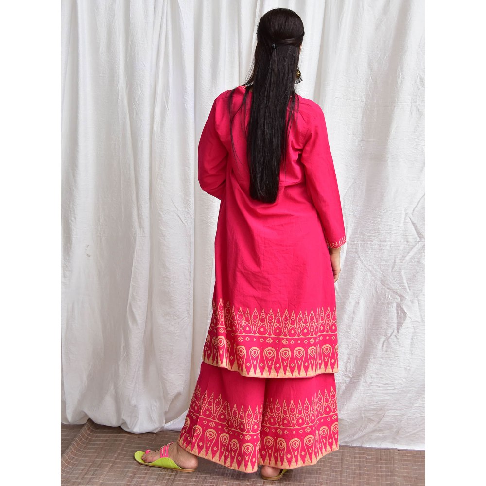 Chidiyaa Smell of Rain Kamal Hand Block Printed Cotton Kurta (Set of 2)