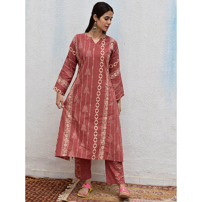 Chidiyaa Smell of Rain Pottery Hand Block Printed Cotton Kurta (Set of 2)