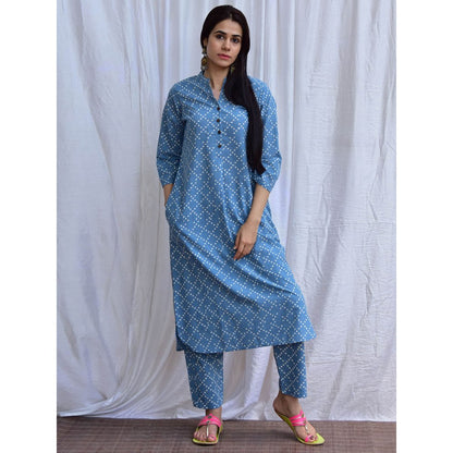 Chidiyaa Smell of Rain Mahzarin Hand Block Printed Cotton Kurta (Set of 2)