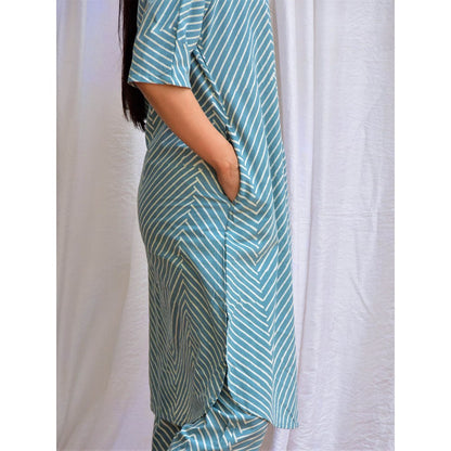 Chidiyaa Smell of Rain Above the Skies Hand Block Printed Cotton Kurta (Set of 2)