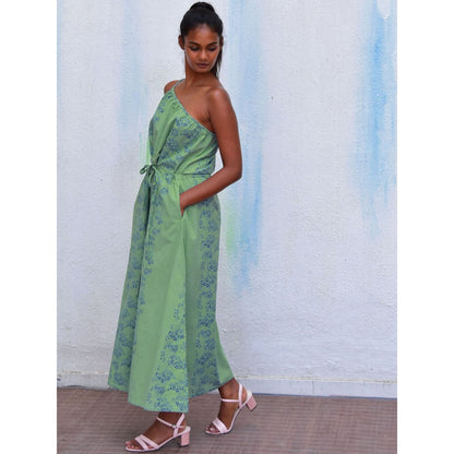 Chidiyaa Smell of Rain Malabar Hand Block Printed Cotton Dress