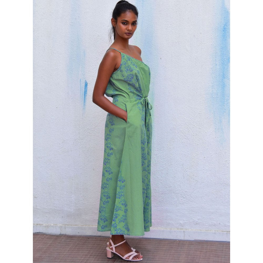 Chidiyaa Smell of Rain Malabar Hand Block Printed Cotton Dress