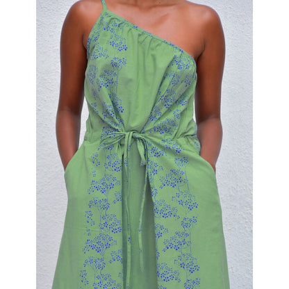 Chidiyaa Smell of Rain Malabar Hand Block Printed Cotton Dress