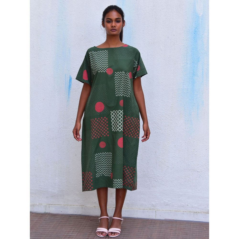 Chidiyaa Smell of Rain Agatha Mind Hand Block Printed Cotton Dress