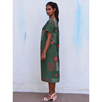 Chidiyaa Smell of Rain Agatha Mind Hand Block Printed Cotton Dress