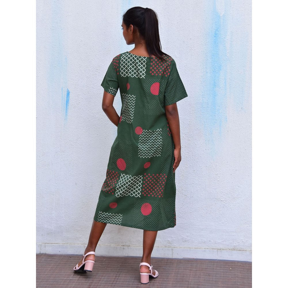 Chidiyaa Smell of Rain Agatha Mind Hand Block Printed Cotton Dress