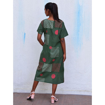 Chidiyaa Smell of Rain Agatha Mind Hand Block Printed Cotton Dress