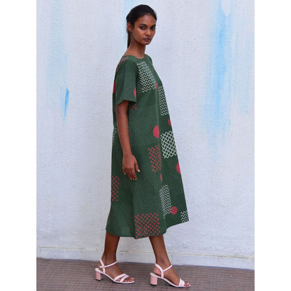 Chidiyaa Smell of Rain Agatha Mind Hand Block Printed Cotton Dress