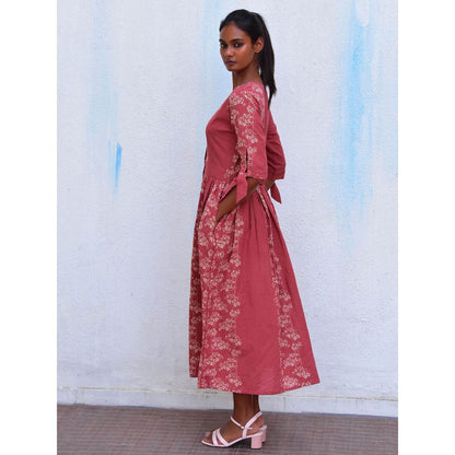 Chidiyaa Smell of Rain Lovers' Ode Hand Block Printed Cotton Dress