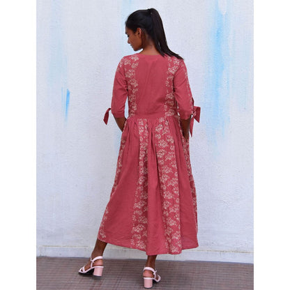 Chidiyaa Smell of Rain Lovers' Ode Hand Block Printed Cotton Dress