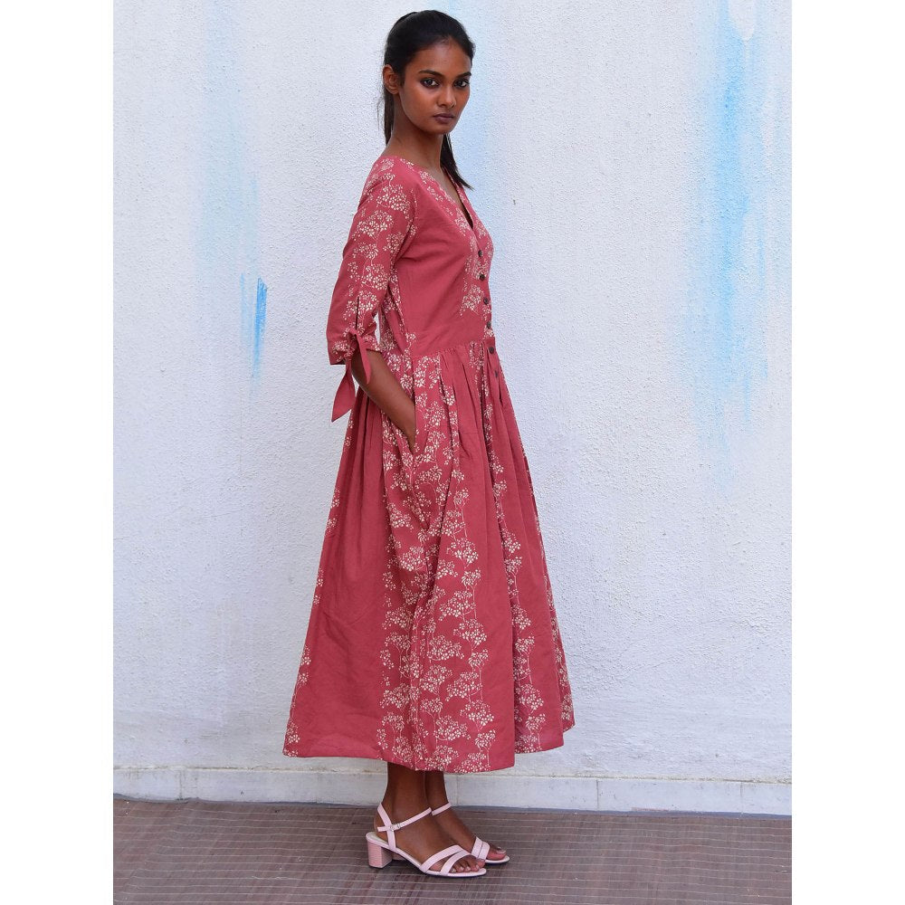 Chidiyaa Smell of Rain Lovers' Ode Hand Block Printed Cotton Dress