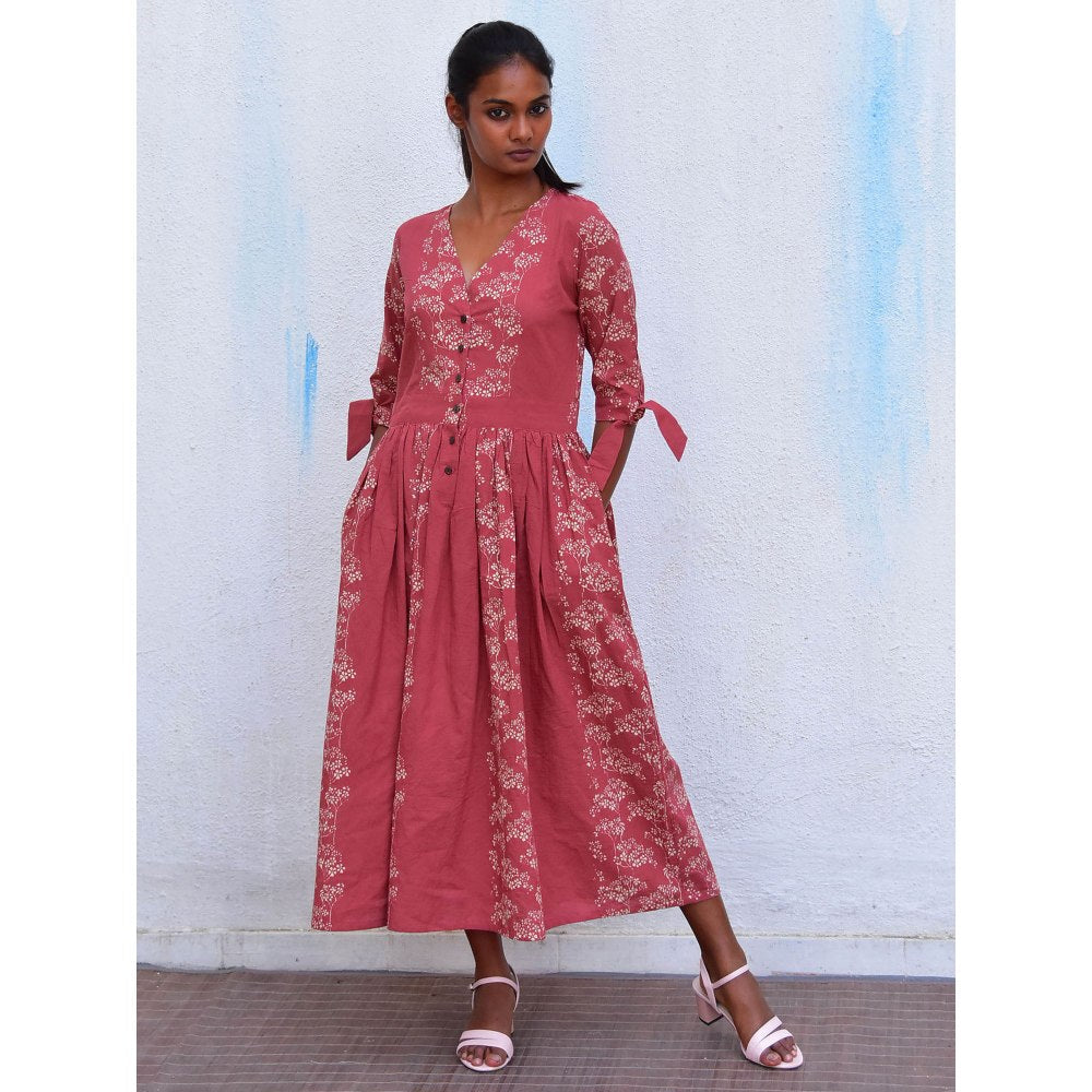 Chidiyaa Smell of Rain Lovers' Ode Hand Block Printed Cotton Dress
