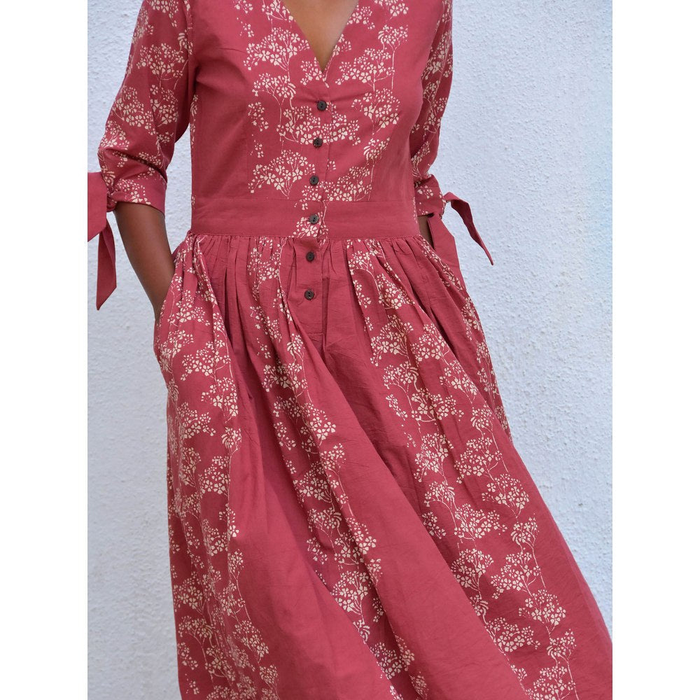 Chidiyaa Smell of Rain Lovers' Ode Hand Block Printed Cotton Dress