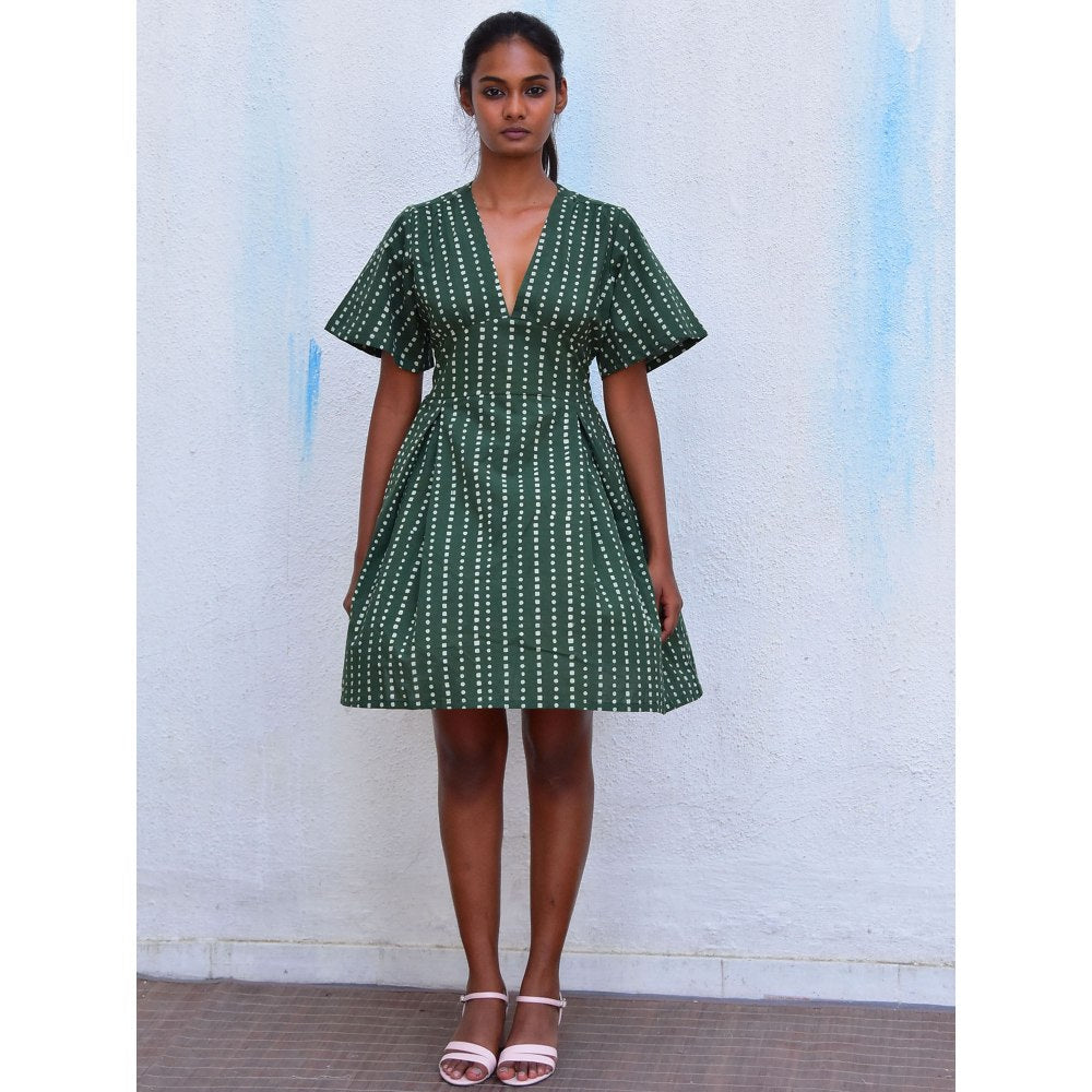 Chidiyaa Smell of Rain Tropic Hand Block Printed Cotton Dress