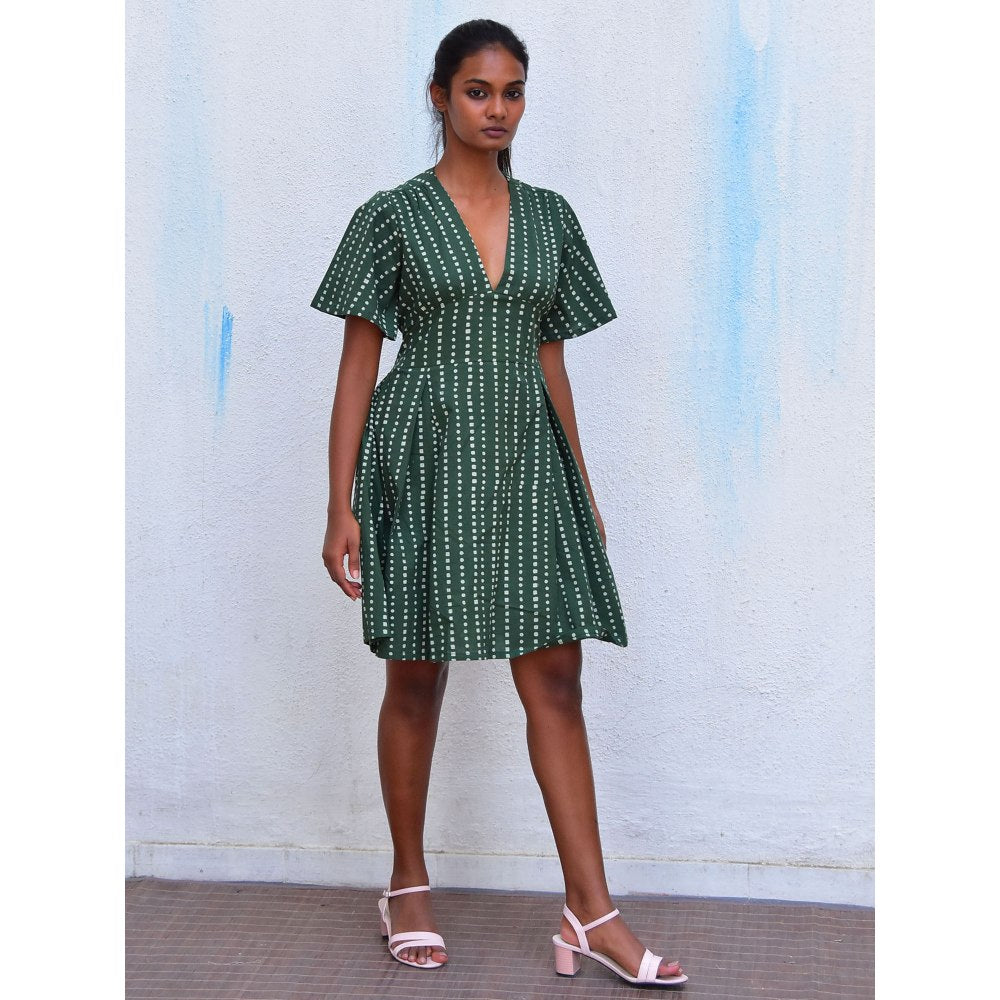 Chidiyaa Smell of Rain Tropic Hand Block Printed Cotton Dress