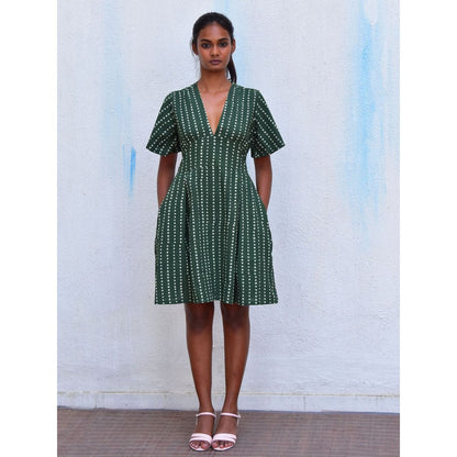 Chidiyaa Smell of Rain Tropic Hand Block Printed Cotton Dress